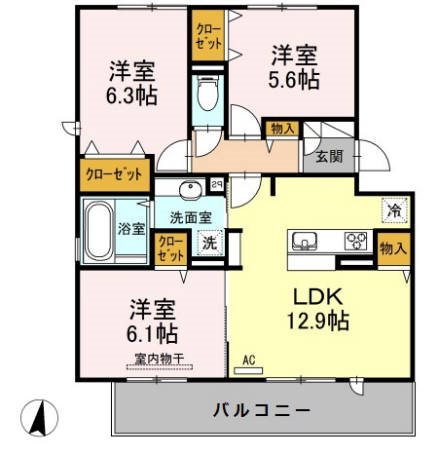 D-room長尾 弐番館 間取り