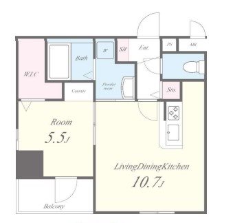 APエルテージ西新【14号タイプ】 間取り