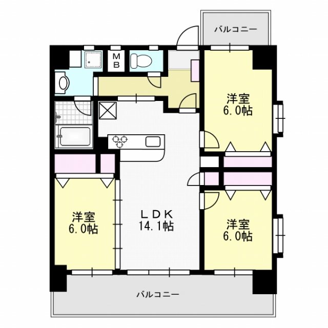 プレジール 1003号室 間取り