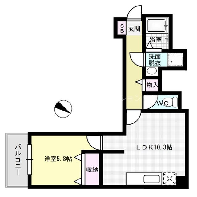 Renge House  806号室 間取り