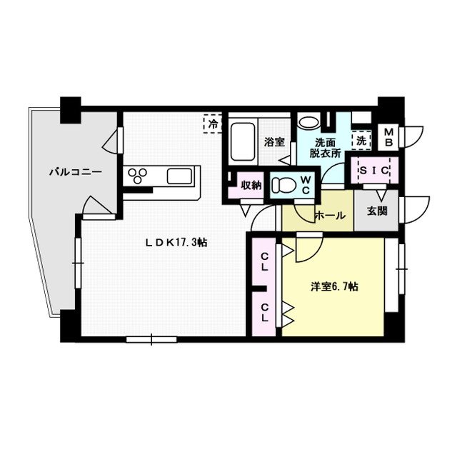 エルヴィータ 101号室 間取り