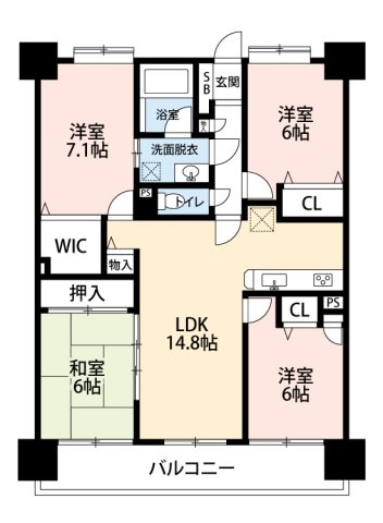 アプローズ七隈駅前 間取り