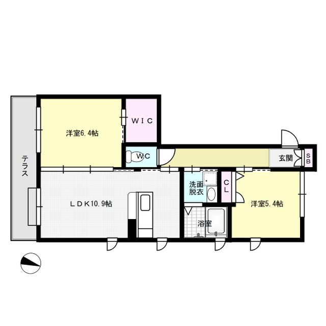 Soleil levant白水 101号室 間取り