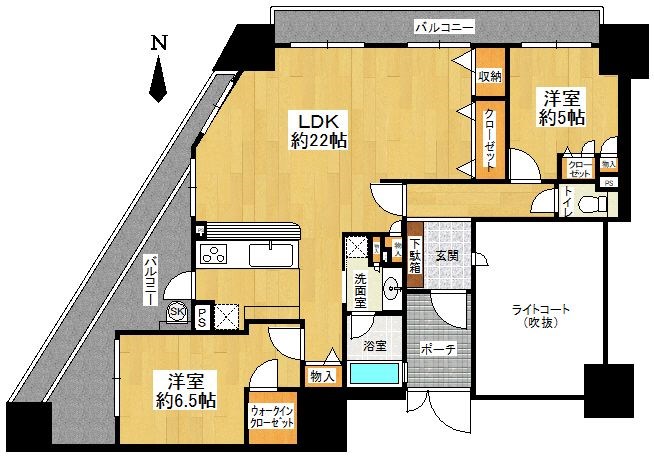 コスモ唐人町パークビュー  間取り