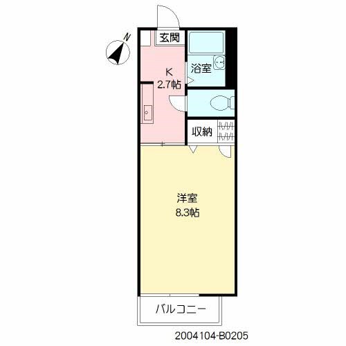 サンハイム26B棟 205号室 間取り