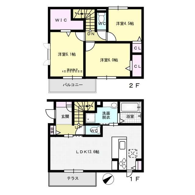 間取り セルジェ竹下M館 間取り図