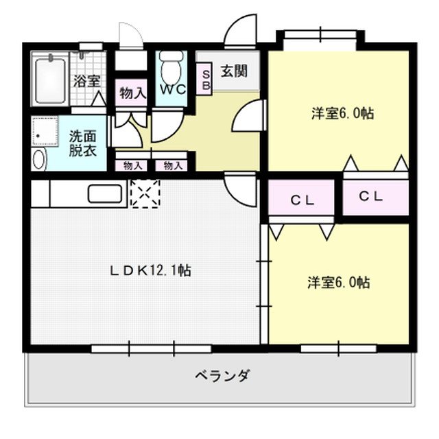 フォリア大佐野 202号室 間取り