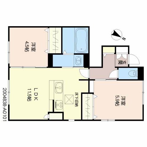 D-room寺塚　参番館 101号室 間取り