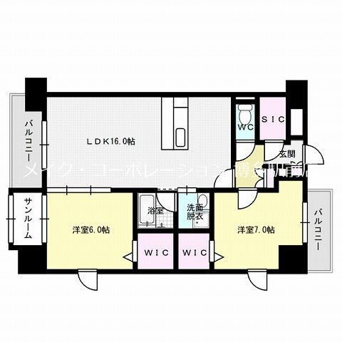 間取り ラ・シルフィード博多駅南 間取り図