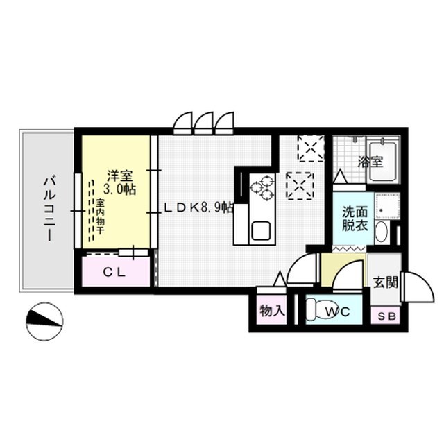 D-room竹下B棟 103号室 間取り