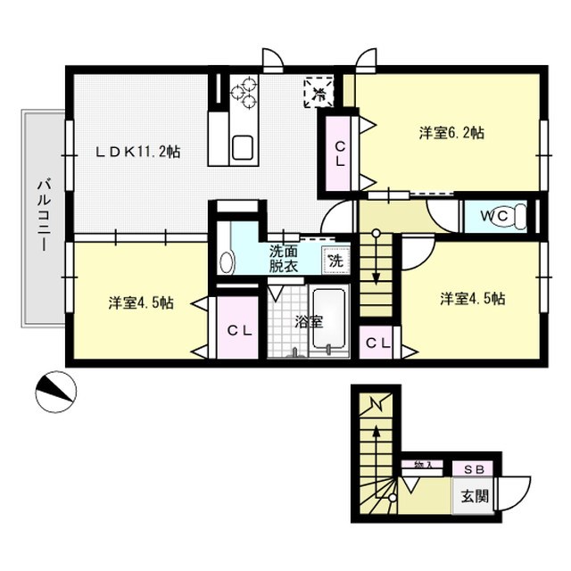 D-room南福岡Ⅰ 202号室 間取り