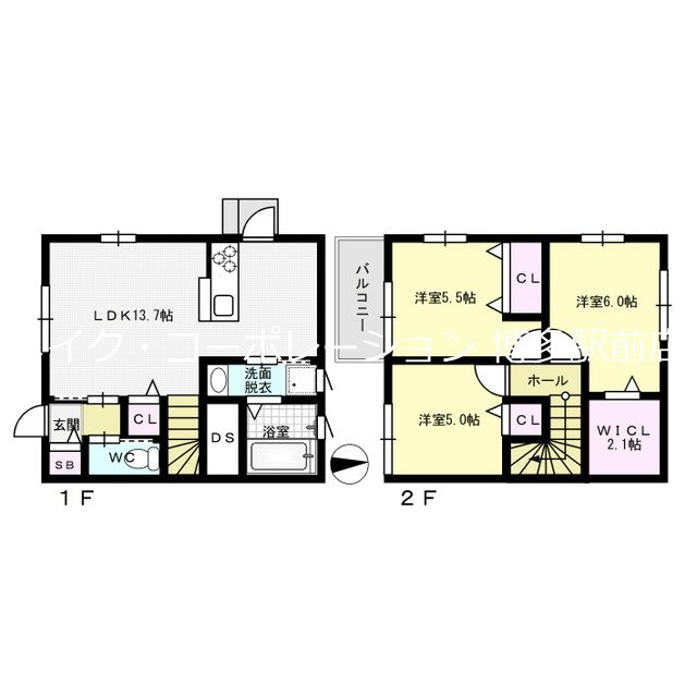 ブリューエン ハウゼ 那珂Ⅱ 間取り図