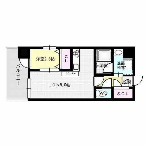 エソラ西新～ネット無料～ 間取り