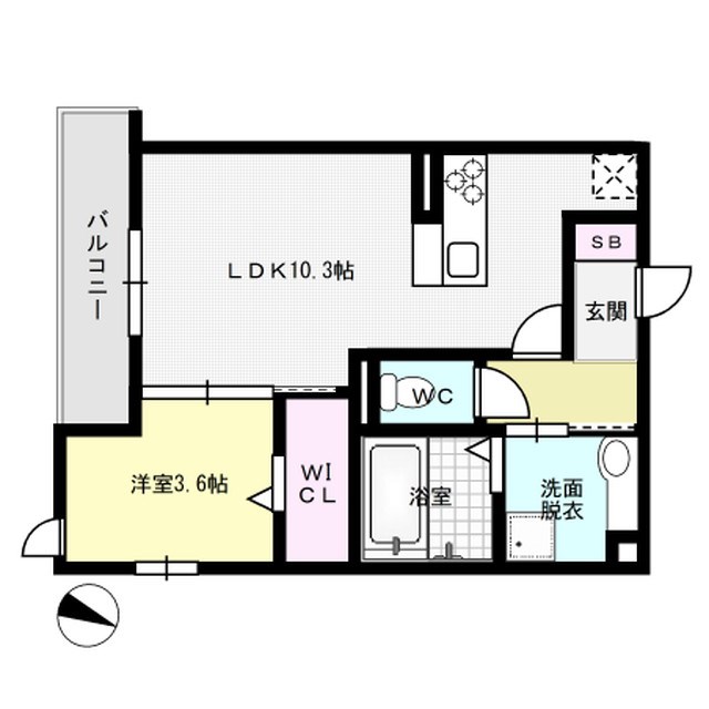D-roomメゾン空港通 301号室 間取り