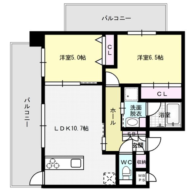 Quintet　Minami　Fukuoka 801号室 間取り