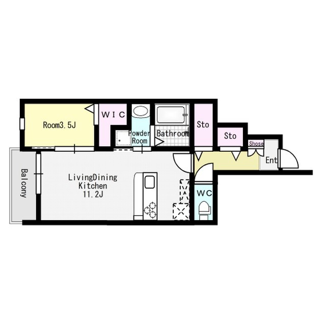 メゾンドソレイユ 103号室 間取り