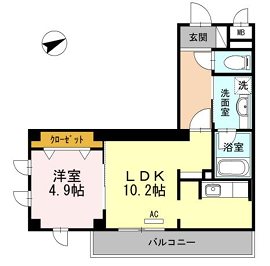 グローリアM・K 201号室 間取り