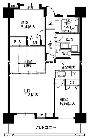 アンピール大濠公園  間取り図