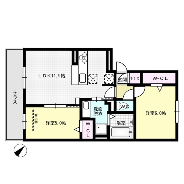 D-roomパークサイド吉塚 103号室 間取り