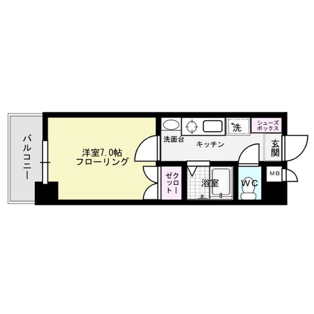 パークコート大橋 105号室 間取り