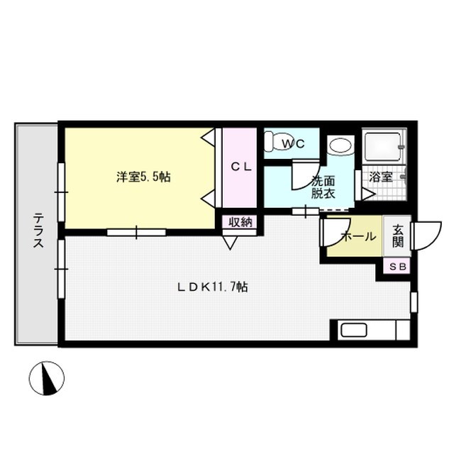 ブライトン麦野A棟 101号室 間取り