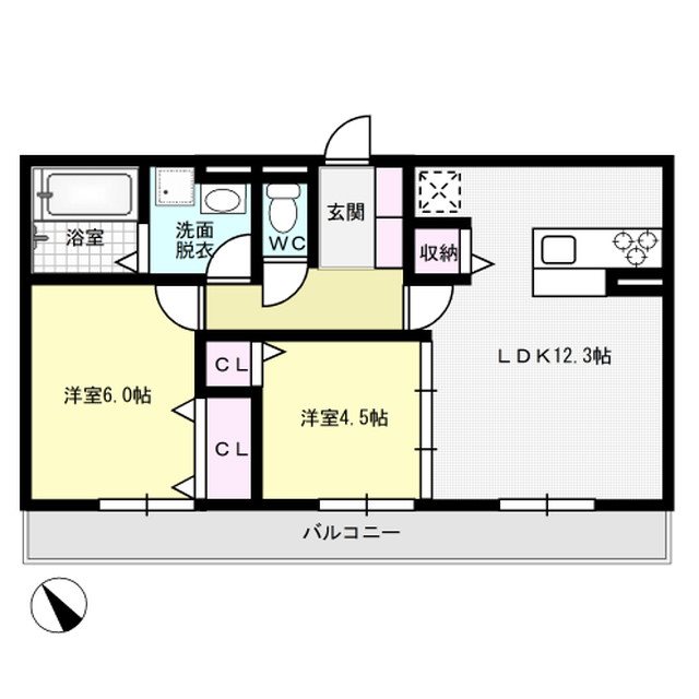 D-roomアネシス 102号室 間取り