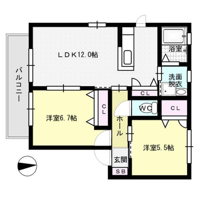 フローラルコートD棟 間取り図