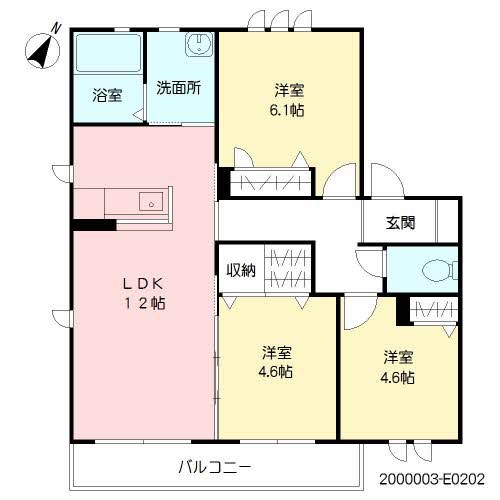 シャーメゾン和E棟 202号室 間取り