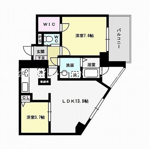 ラクレイス西新レジデンシャルタワー 間取り