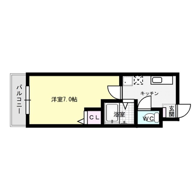 papillon 201号室 間取り