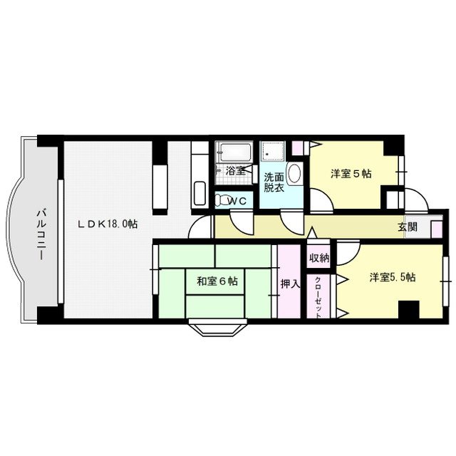 パレドーレ春日 401号室 間取り
