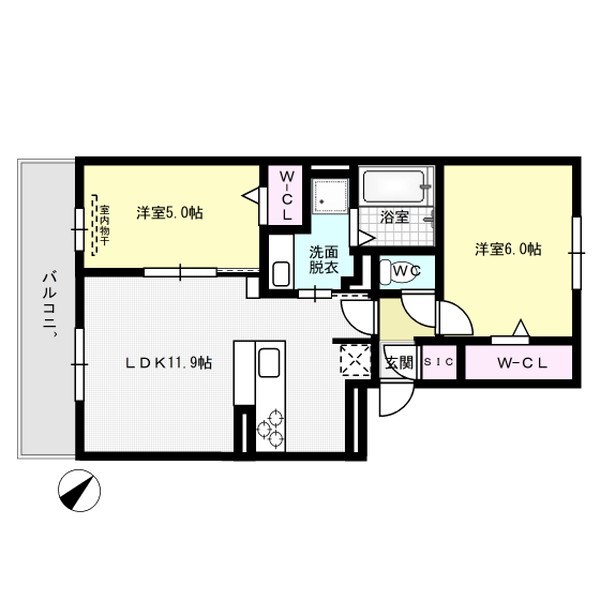 D-roomパークサイド吉塚  202号室 間取り