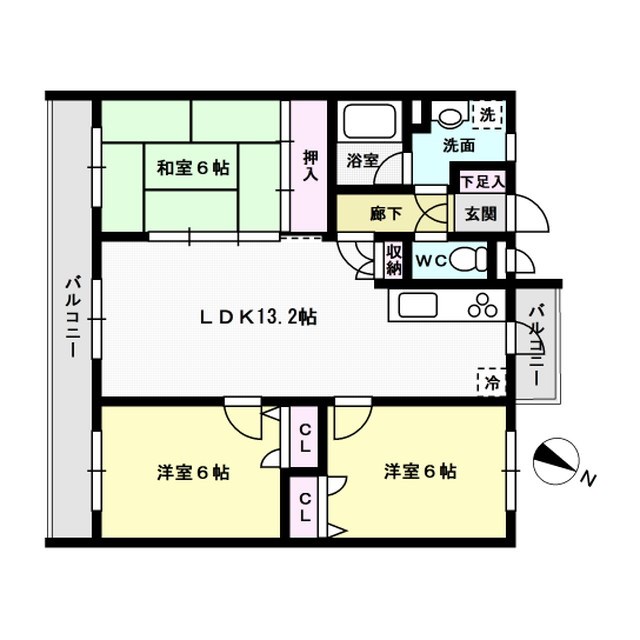 ファミール春日2 302号室 間取り