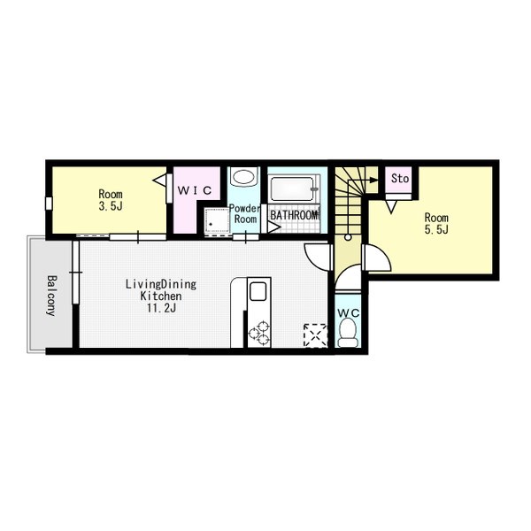 メゾンドソレイユ 202号室 間取り