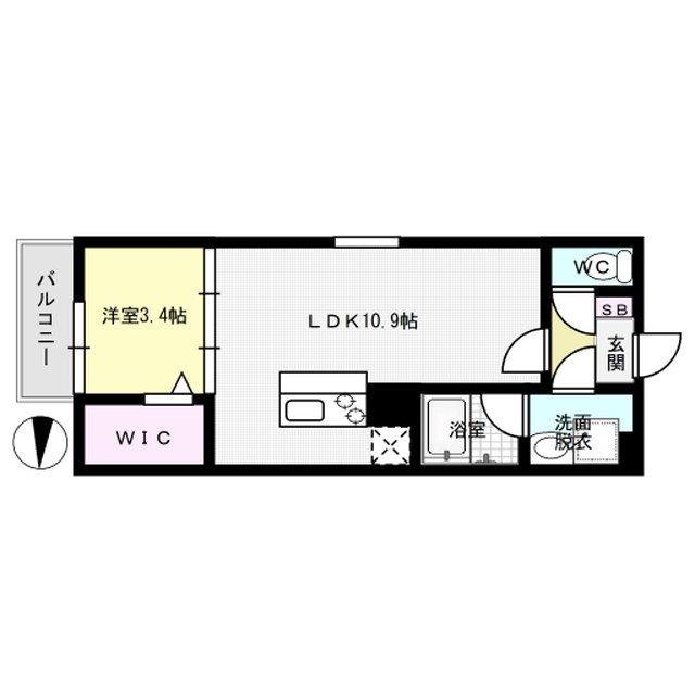 L・コスモ井尻 301号室 間取り