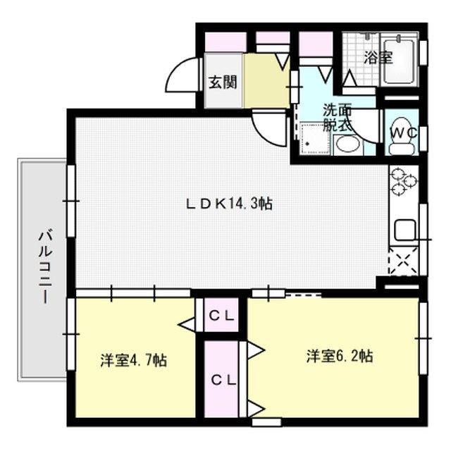 セジュールKAZ C棟 208号室 間取り