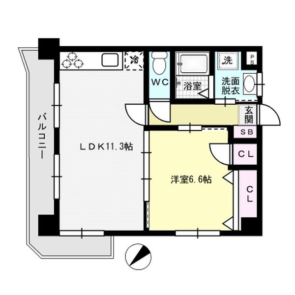 大神第6ビル 206号室 間取り