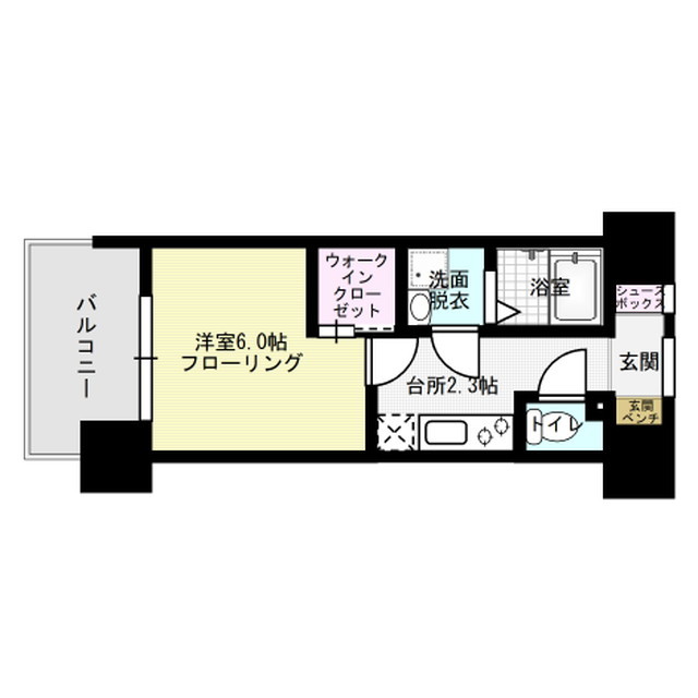 コモテリア渡辺通 間取り