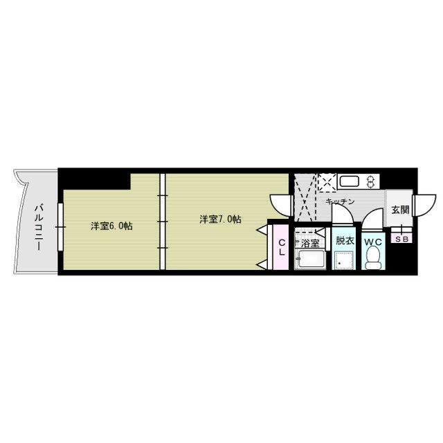 ロイヤル渡辺通１５４ 間取り