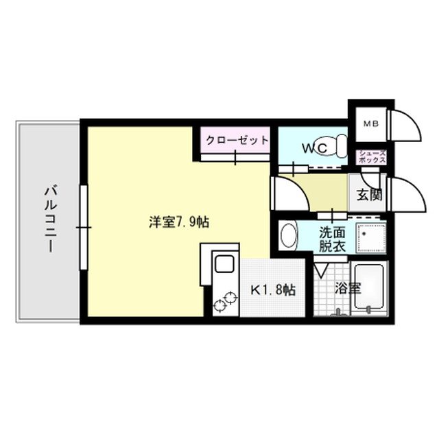 ソレイユ曙 203号室 間取り