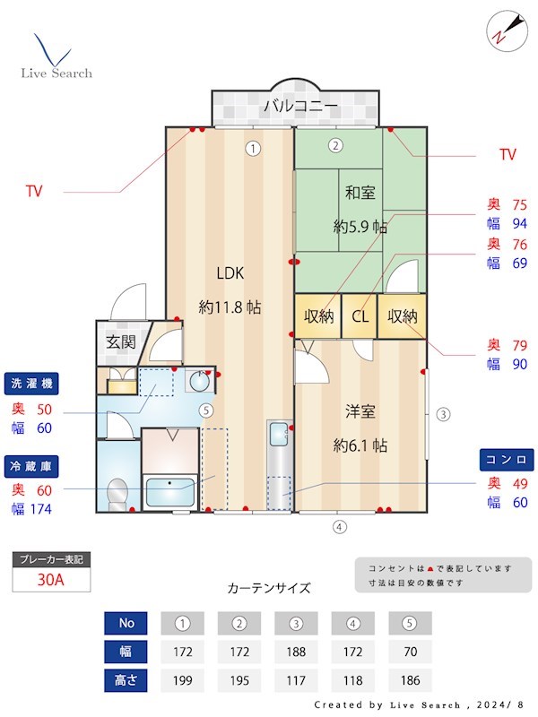 筑紫館 201号室 間取り
