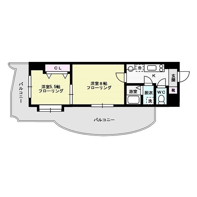 ロイヤル渡辺通１５４ 間取り