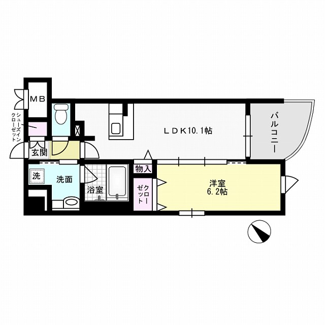 シャルマン愛知 403号室 間取り