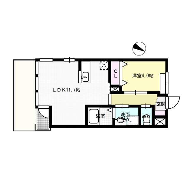Flowers Cabin 105号室 間取り