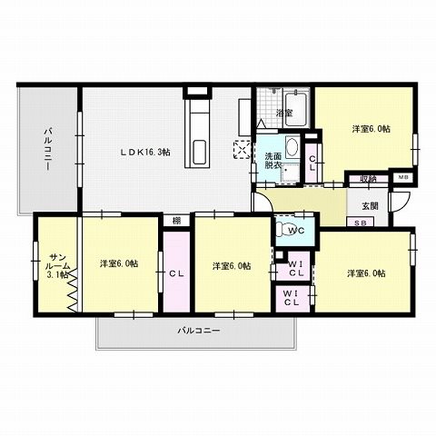 ル　パルテール城南 間取り