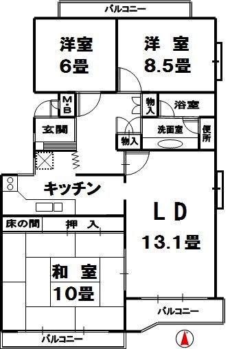 シャルム六本松 間取り
