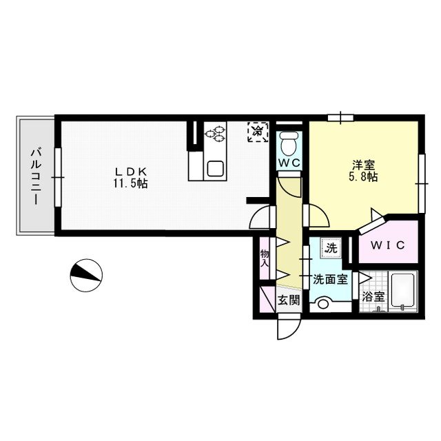 D-room筑紫通り 壱番館 間取り図