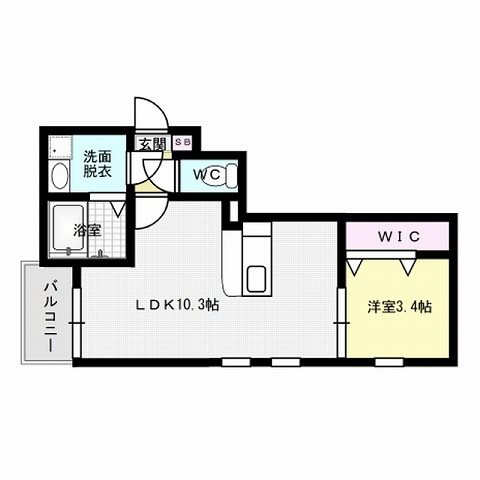 Crecia次郎丸～ネット無料～ 間取り
