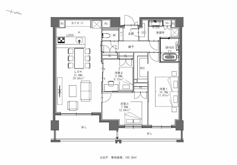 シャーメゾンステージBEFU 間取り