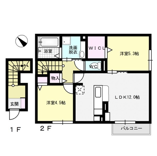 クリスコーラ 202号室 間取り